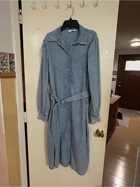 HM  Light Wash Denim Shirt Dress - Women